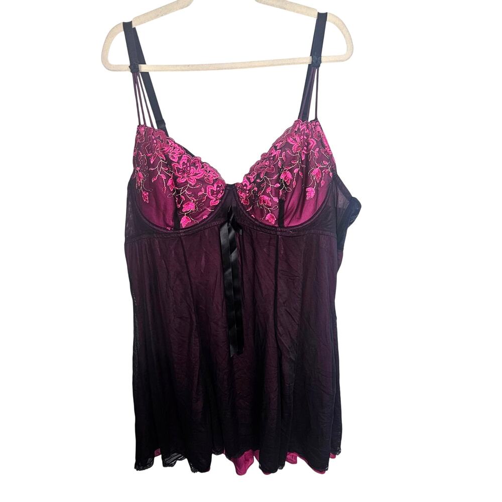 Torrid Womens Babydoll Lace Lingerie Plus Size 3X Underwire Chemise Boudoir Sexy
